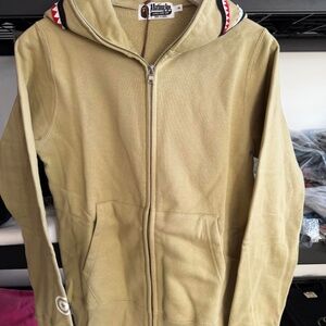 BAPE Shark Full Zip Hoodie Beige